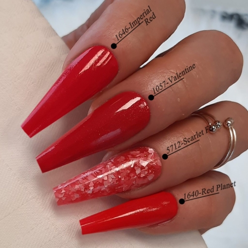 Preview: Rote Perlmutt Flocken - Mother Of Pearl Flakes Gel